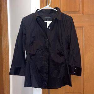 Women NWT Banana Republic Medium black button down
